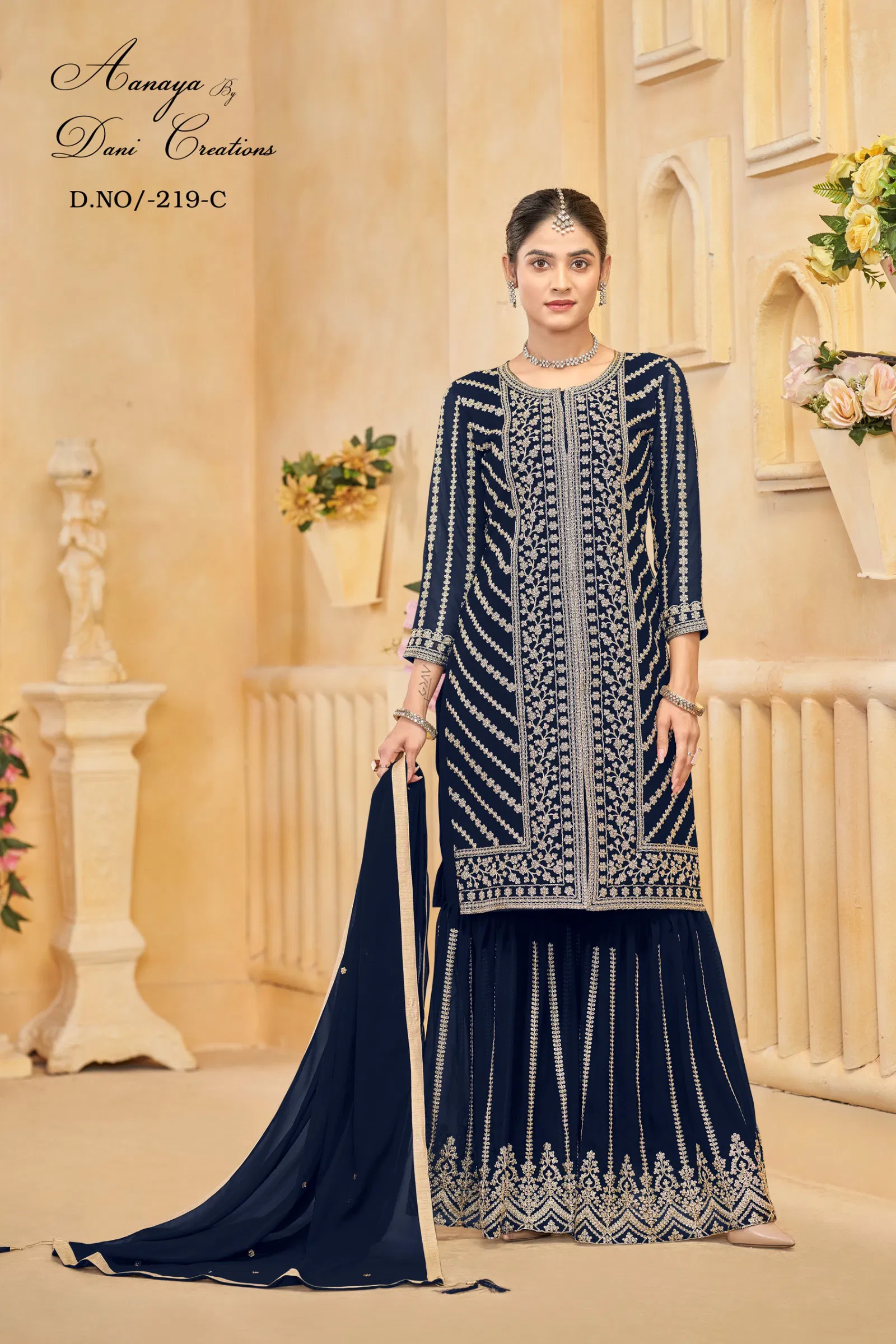 Aanaya Vol 219 Faux Georgette Designer Salwar Kameez Collection